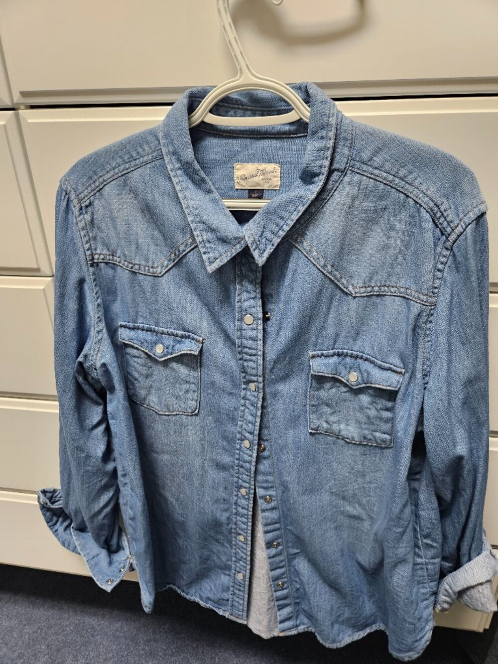 Denim Shirt with Snap Closure